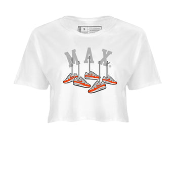 Air Max 1 OG '86 'Summit White and Cosmic Clay shirts to match jordans Hanging Sneakers sneaker match tees Air Max 1 Cosmic Clay match shoes to clothes SNRT Sneaker Tees unisex cotton White 2 crop tee
