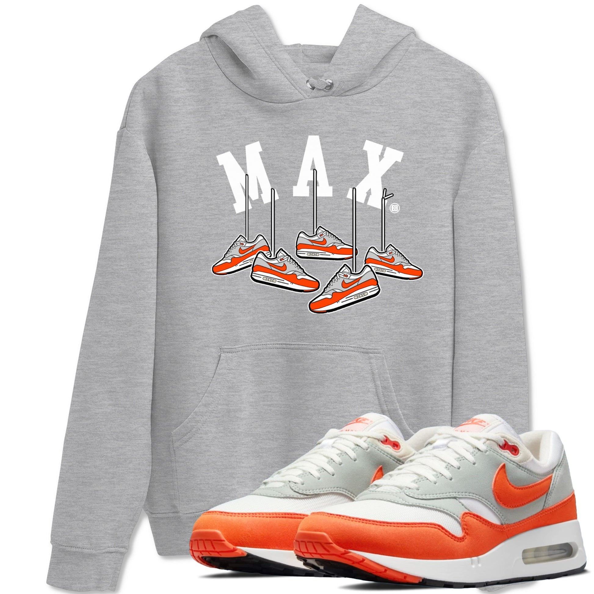 Air Max 1 OG '86 'Summit White and Cosmic Clay shirts to match jordans Hanging Sneakers sneaker match tees Air Max 1 Cosmic Clay match shoes to clothes SNRT Sneaker Tees unisex cotton Heather Grey 1 shirts