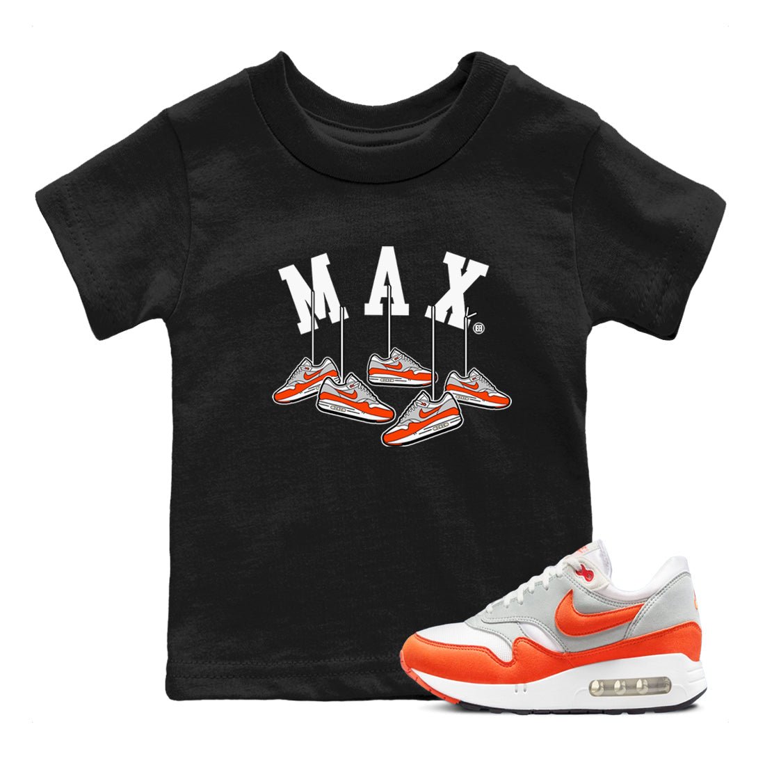 Air Max 1 OG '86 'Summit White and Cosmic Clay shirts to match jordans Hanging Sneakers sneaker match tees Air Max 1 Cosmic Clay match shoes to clothes SNRT Sneaker Tees Youth Baby Black 1 tee