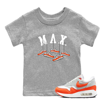 Air Max 1 OG '86 'Summit White and Cosmic Clay shirts to match jordans Hanging Sneakers sneaker match tees Air Max 1 Cosmic Clay match shoes to clothes SNRT Sneaker Tees Youth Baby Heather Grey 1 tee