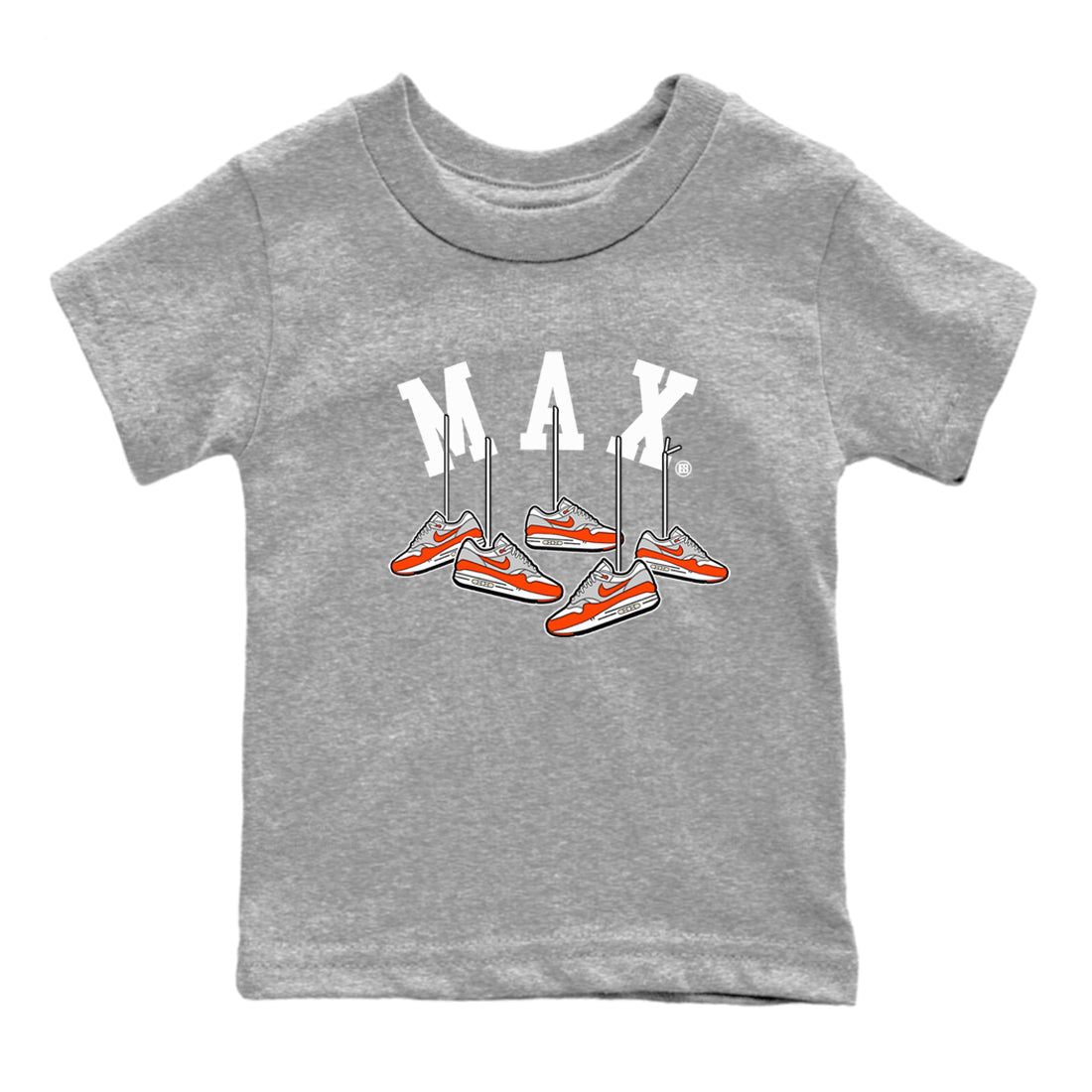 Air Max 1 OG '86 'Summit White and Cosmic Clay shirts to match jordans Hanging Sneakers sneaker match tees Air Max 1 Cosmic Clay match shoes to clothes SNRT Sneaker Tees Youth Baby Heather Grey 2 tee