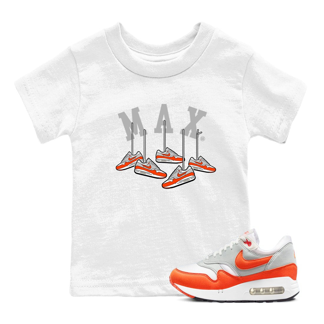 Air Max 1 OG '86 'Summit White and Cosmic Clay shirts to match jordans Hanging Sneakers sneaker match tees Air Max 1 Cosmic Clay match shoes to clothes SNRT Sneaker Tees Youth Baby White 1 tee