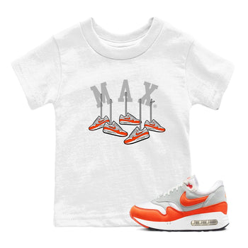 Air Max 1 OG '86 'Summit White and Cosmic Clay shirts to match jordans Hanging Sneakers sneaker match tees Air Max 1 Cosmic Clay match shoes to clothes SNRT Sneaker Tees Youth Baby White 1 tee