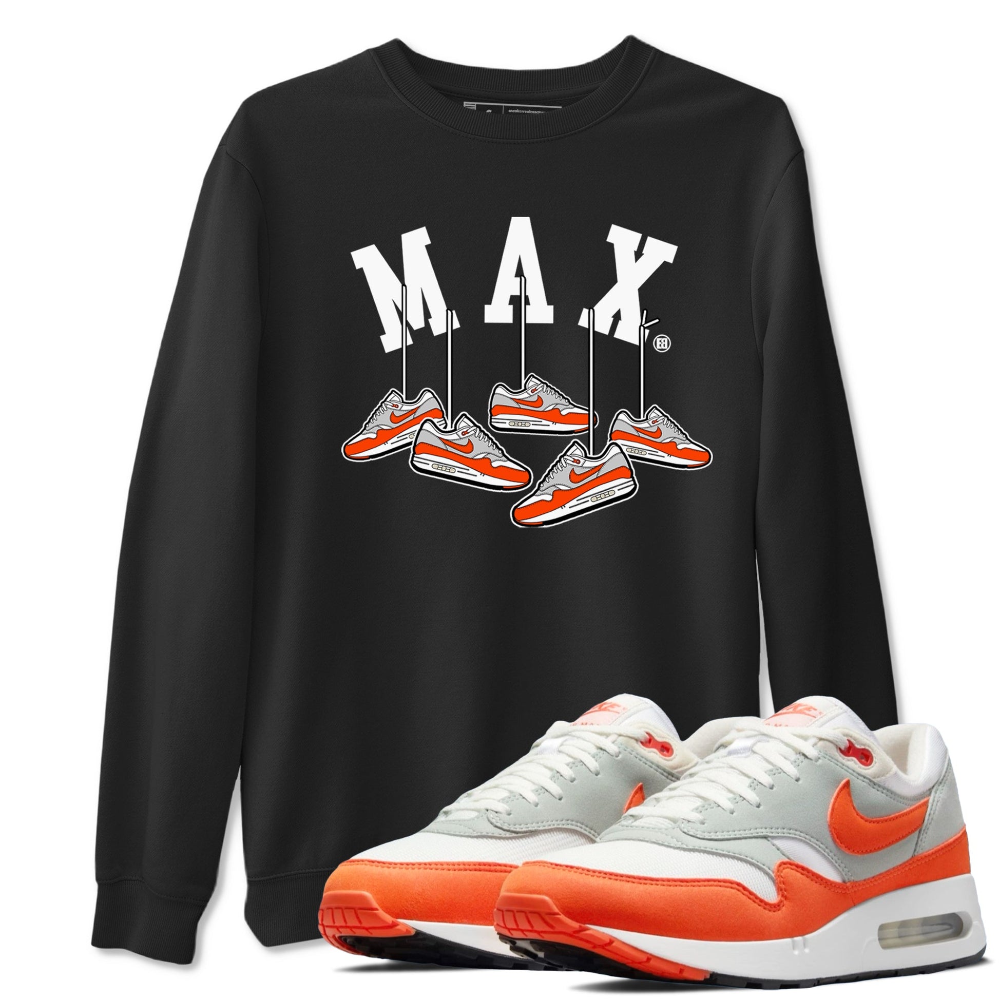 Air Max 1 OG '86 'Summit White and Cosmic Clay shirts to match jordans Hanging Sneakers sneaker match tees Air Max 1 Cosmic Clay match shoes to clothes SNRT Sneaker Tees unisex cotton Black 1 shirts