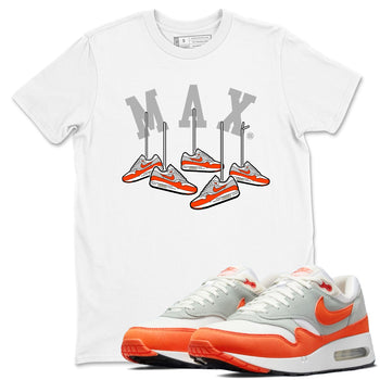 Air Max 1 OG '86 'Summit White and Cosmic Clay shirts to match jordans Hanging Sneakers sneaker match tees Air Max 1 Cosmic Clay match shoes to clothes SNRT Sneaker Tees unisex cotton White 1 shirts