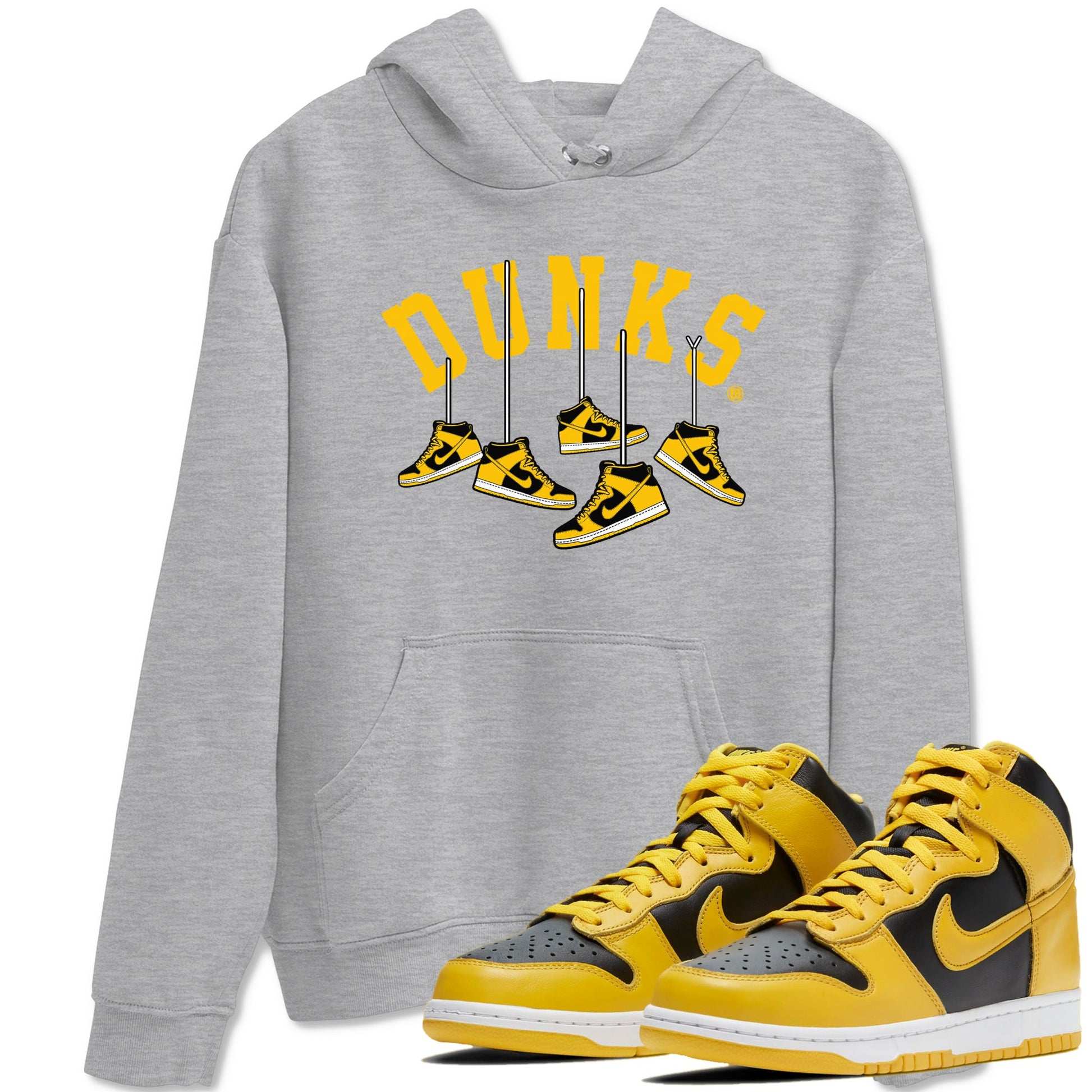 Dunk High Pollen Shirts To Match Jordans Hanging Sneakers sneaker match tees Dunk High Iowa Tee SNRT Sneaker Release Tees unisex cotton Heather Grey 1 crew neck shirts