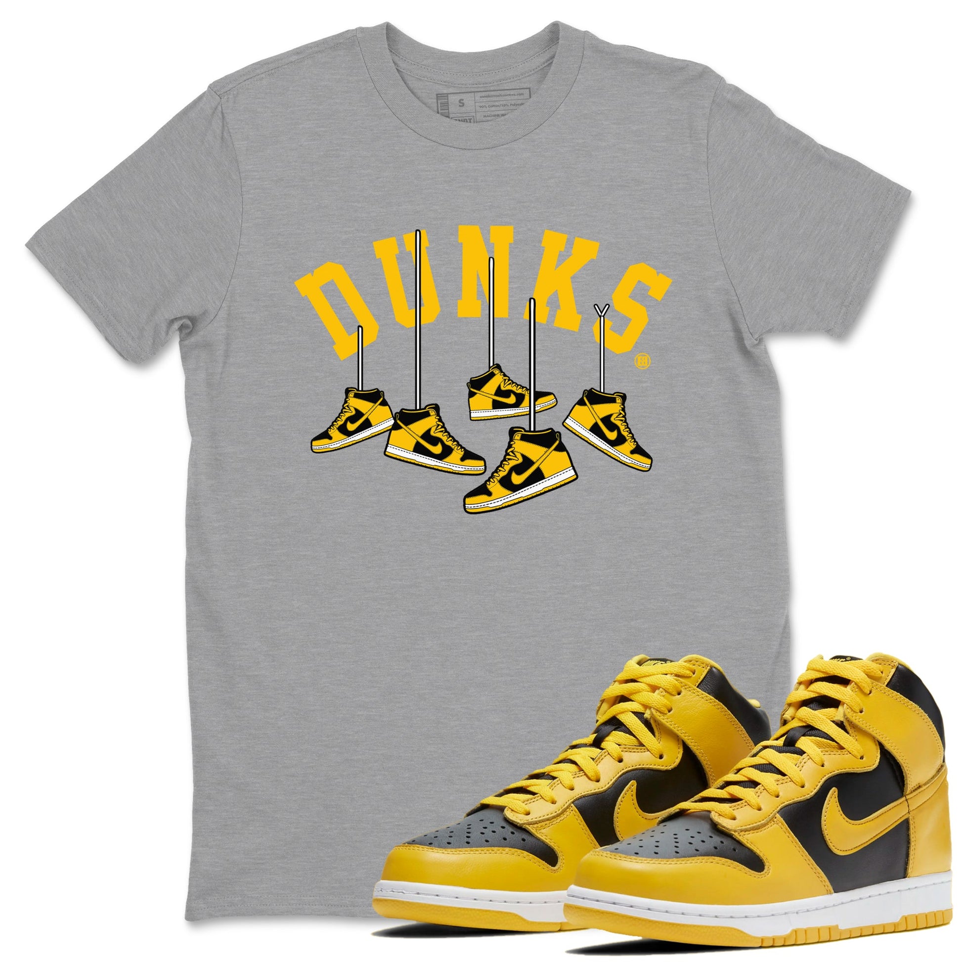 Dunk High Pollen Shirts To Match Jordans Hanging Sneakers sneaker match tees Dunk High Iowa Tee SNRT Sneaker Release Tees unisex cotton Heather Grey 1 crew neck shirts