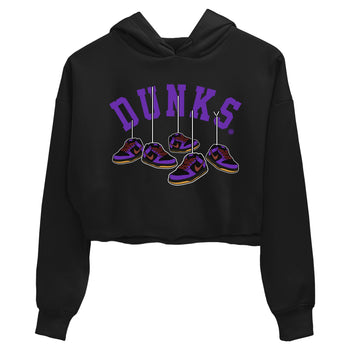 Sneaker match tees – Sneaker Threads To Match Dunk Low Persian Violet Shoes – Hanging Sneakers Crop T-Shirt Black 2