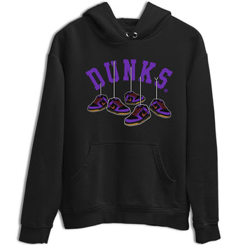 Sneaker match tees – Sneaker Threads To Match Dunk Low Persian Violet Shoes – Hanging Sneakers Tee Black 2