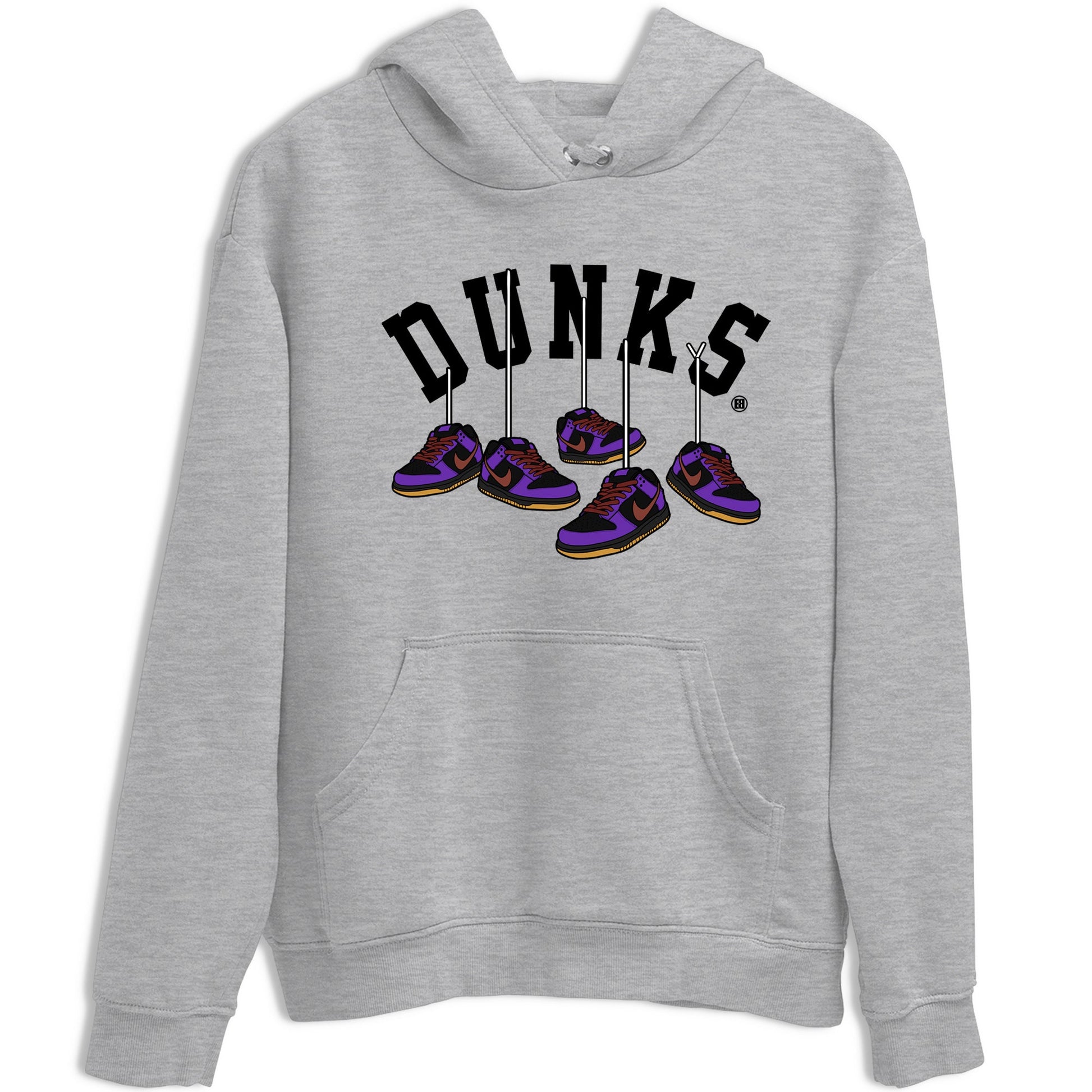 Sneaker match tees – Sneaker Threads To Match Dunk Low Persian Violet Shoes – Hanging Sneakers Tee Heather Grey 2