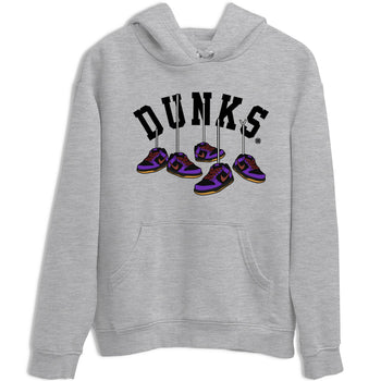Sneaker match tees – Sneaker Threads To Match Dunk Low Persian Violet Shoes – Hanging Sneakers Tee Heather Grey 2