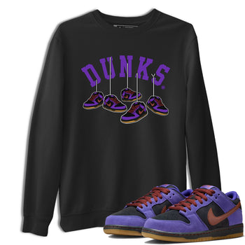 Sneaker match tees – Sneaker Threads To Match Dunk Low Persian Violet Shoes – Hanging Sneakers Tee Black 1
