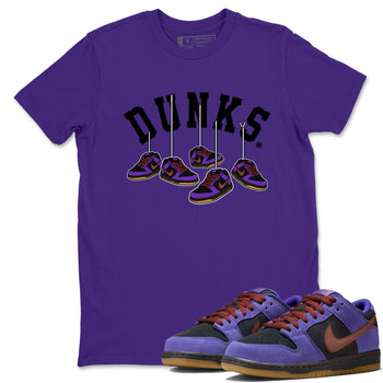 Sneaker match tees – Sneaker Threads To Match Dunk Low Persian Violet Shoes – Hanging Sneakers Tee Purple 1