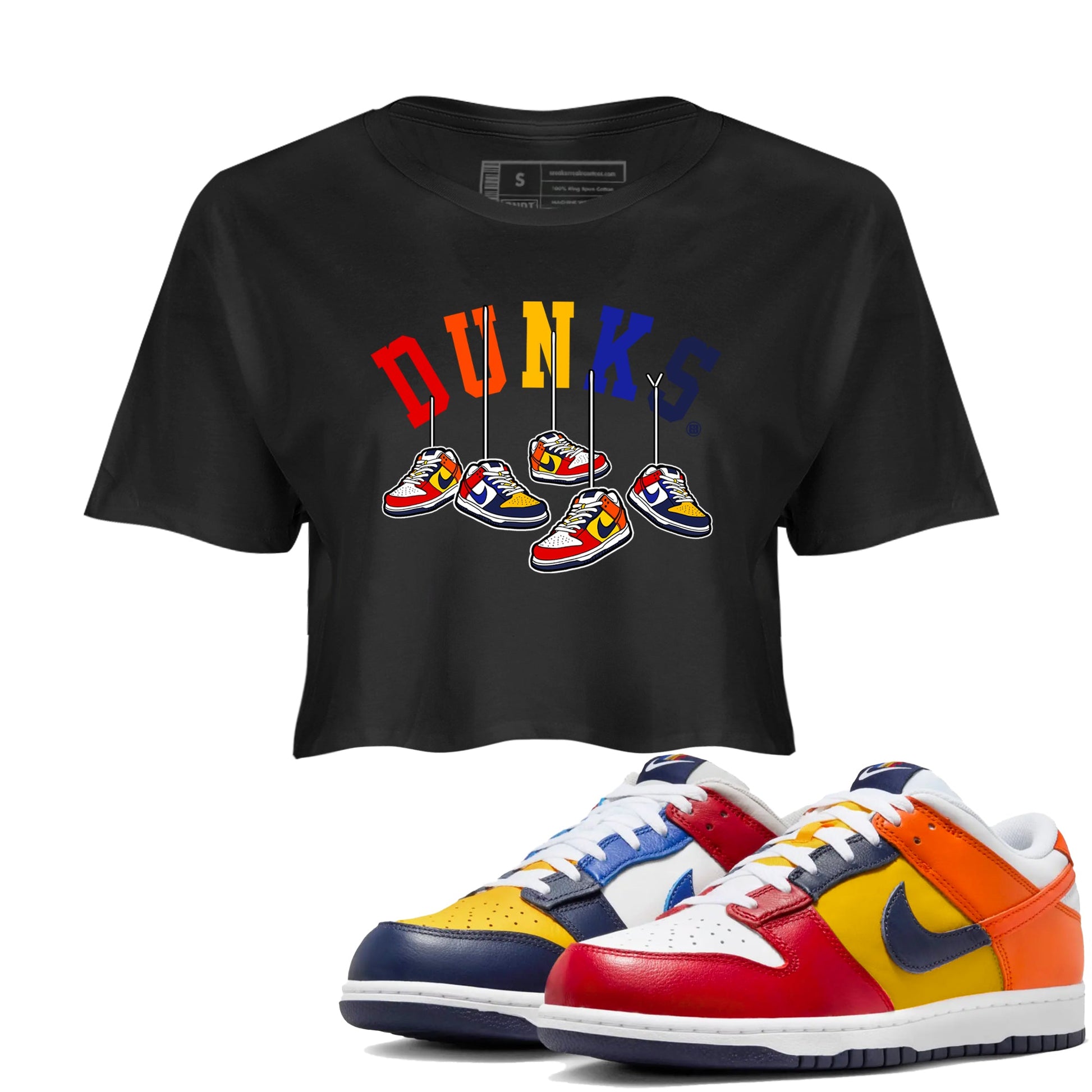 Dunk What The t shirts to match sneakers Hanging Sneakers sneaker match tees Dunk Low CO.JP What The shirt SNRT Sneaker Tees unisex cotton Black 1 crop tee