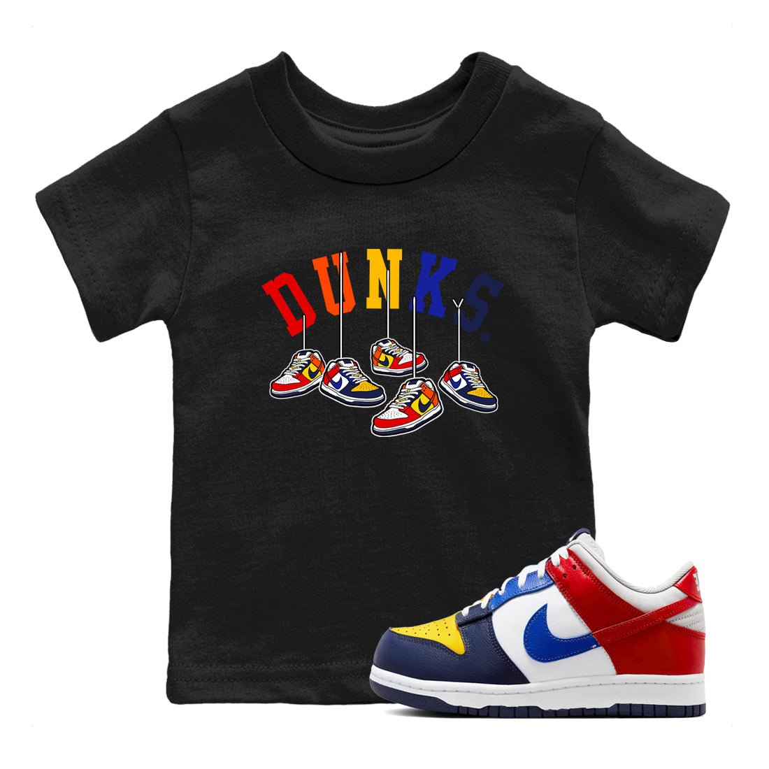Dunk What The t shirts to match sneakers Hanging Sneakers sneaker match tees Dunk Low CO.JP What The shirt SNRT Sneaker Tees Youth Baby Black 1 tee
