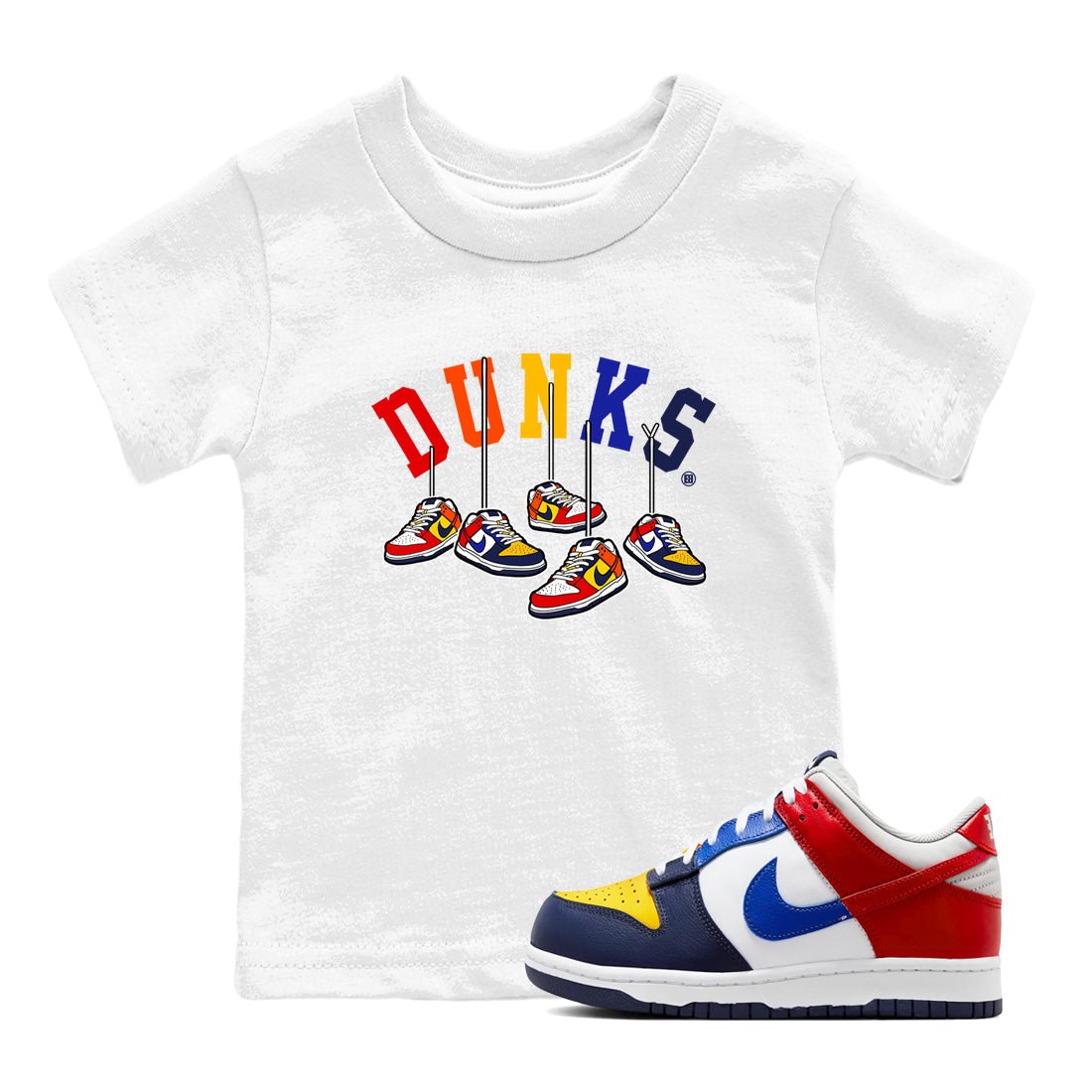 Dunk What The t shirts to match sneakers Hanging Sneakers sneaker match tees Dunk Low CO.JP What The shirt SNRT Sneaker Tees Youth Baby White 1 tee