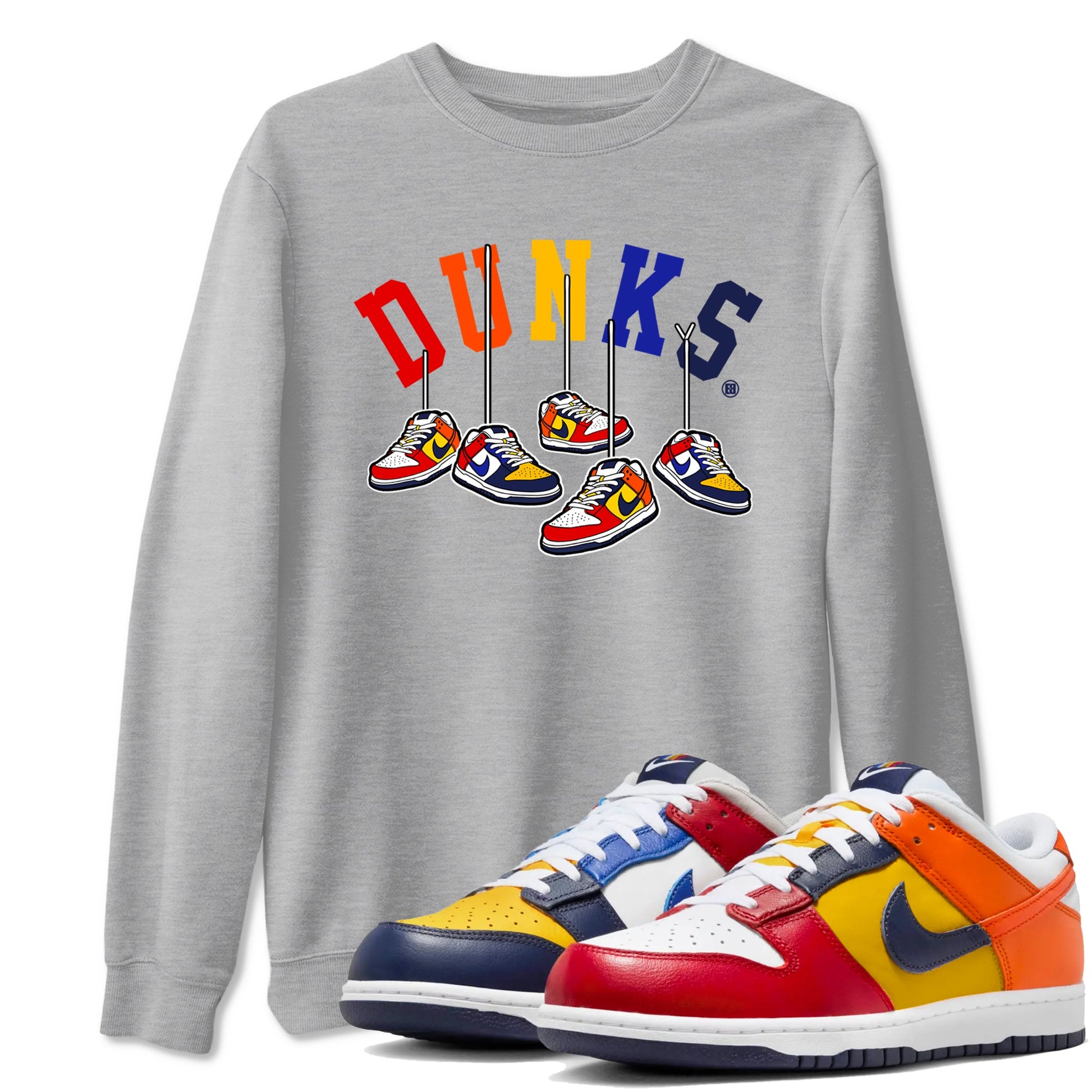 Dunk What The t shirts to match sneakers Hanging Sneakers sneaker match tees Dunk Low CO.JP What The shirt SNRT Sneaker Tees unisex cotton Heather Grey 1 shirts