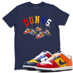 Dunk What The t shirts to match sneakers Hanging Sneakers sneaker match tees Dunk Low CO.JP What The shirt SNRT Sneaker Tees unisex cotton Navy 1 shirts