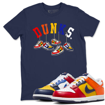 Dunk What The t shirts to match sneakers Hanging Sneakers sneaker match tees Dunk Low CO.JP What The shirt SNRT Sneaker Tees unisex cotton Navy 1 shirts