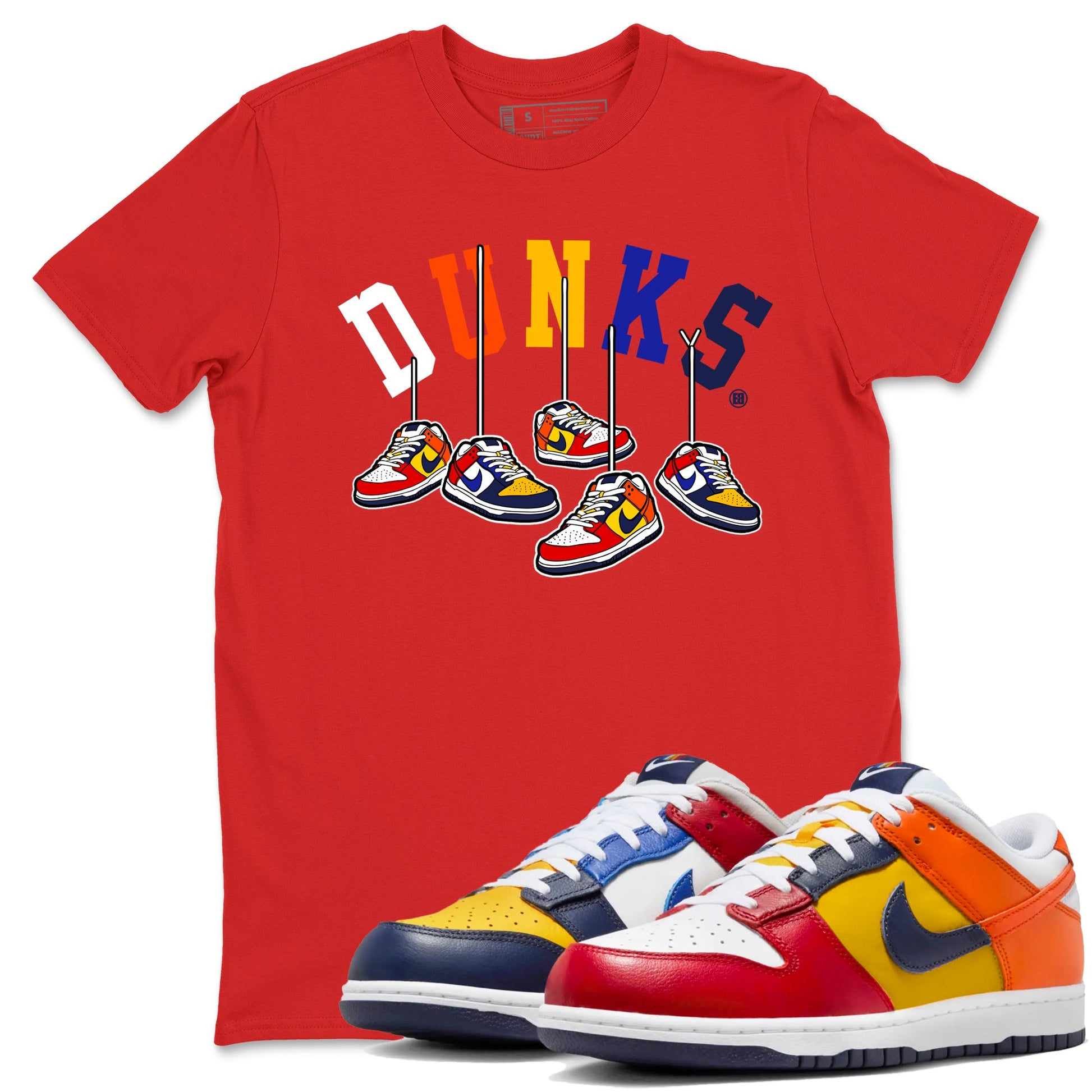 Dunk What The t shirts to match sneakers Hanging Sneakers sneaker match tees Dunk Low CO.JP What The shirt SNRT Sneaker Tees unisex cotton Red 1 shirts