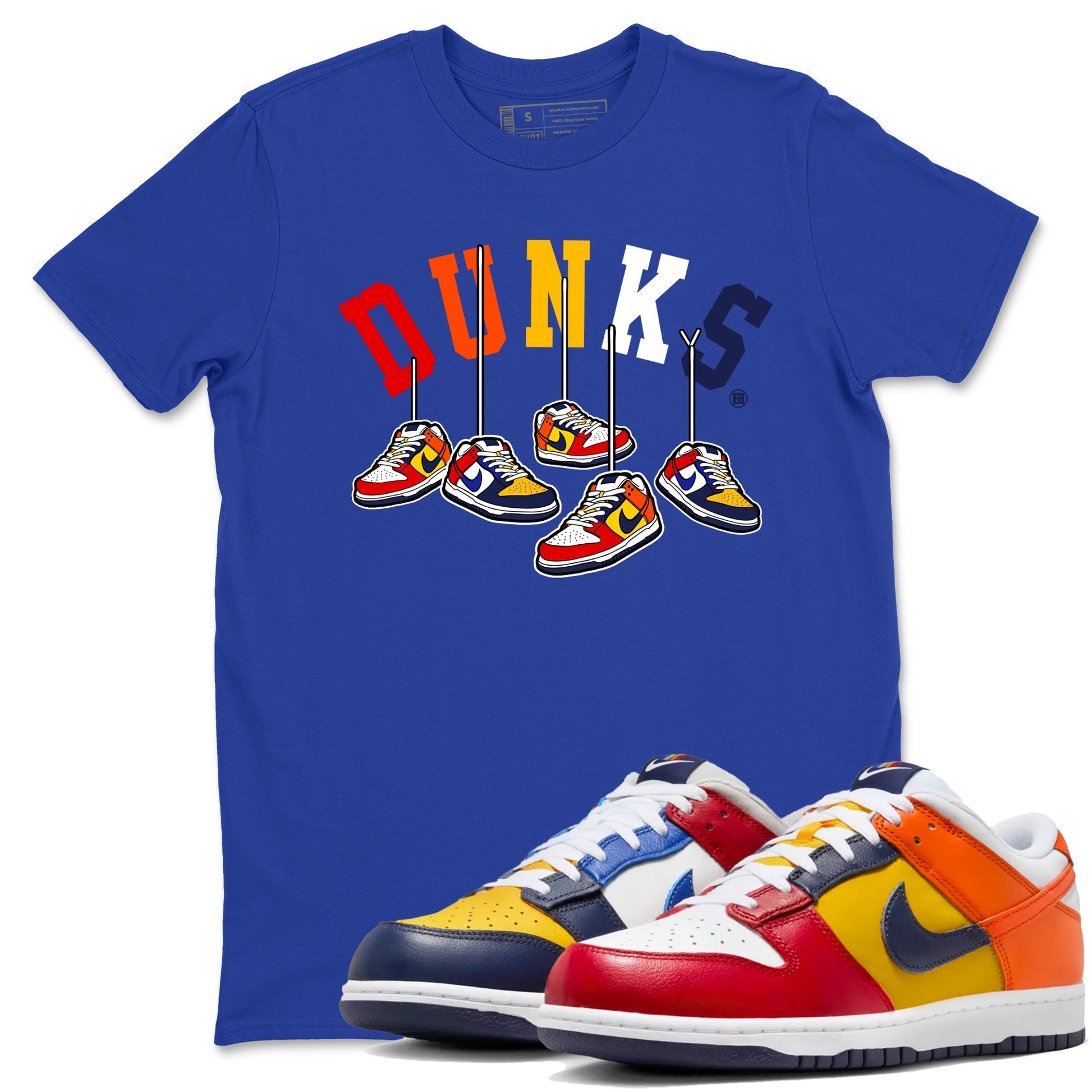 Dunk What The t shirts to match sneakers Hanging Sneakers sneaker match tees Dunk Low CO.JP What The shirt SNRT Sneaker Tees unisex cotton Royal Blue 1 shirts