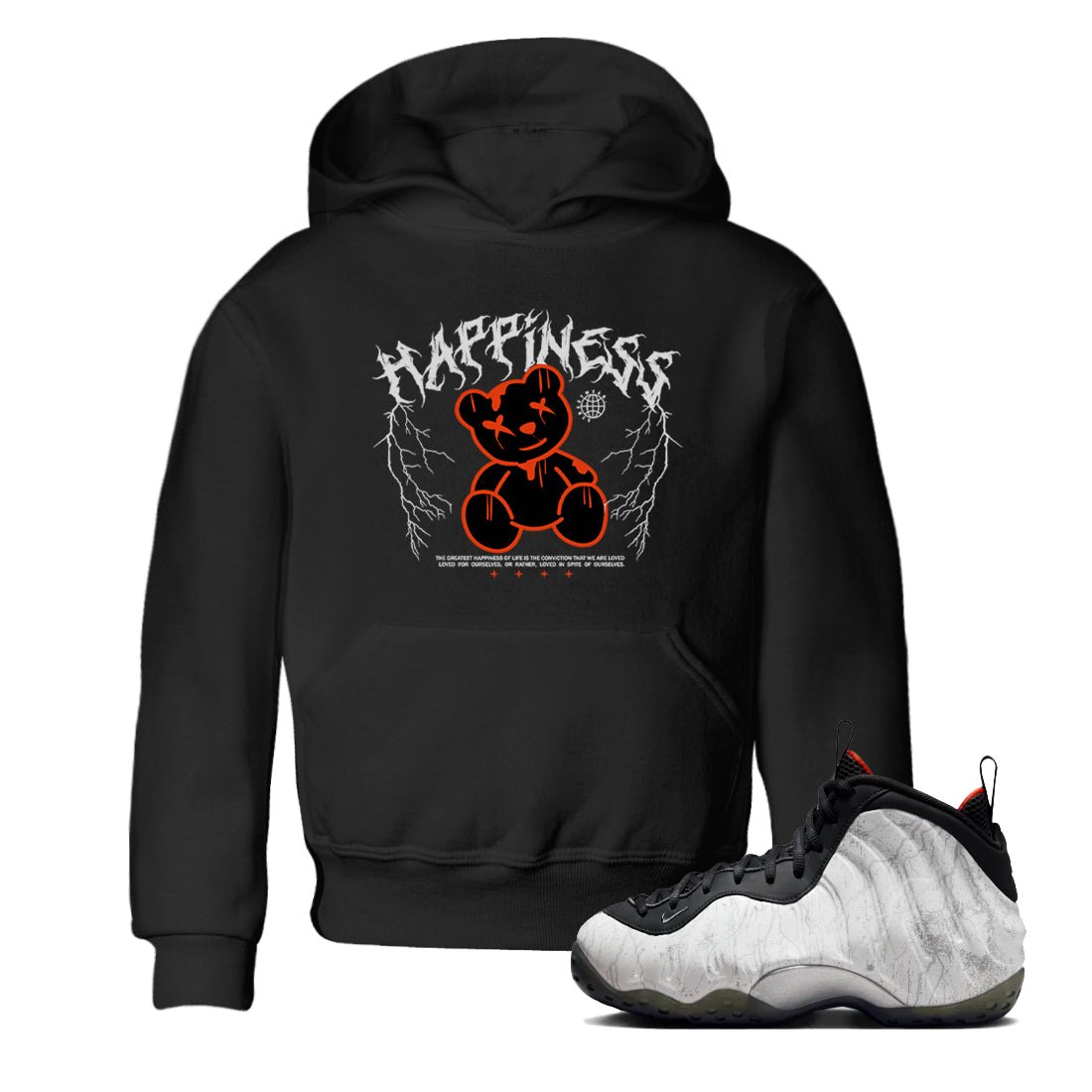 Foams One Jin shirts to match jordans Happiness Bear sneaker match tees Air Foamposite One Jin match shoes to clothes SNRT Sneaker Tees Youth Baby Black 1 tee