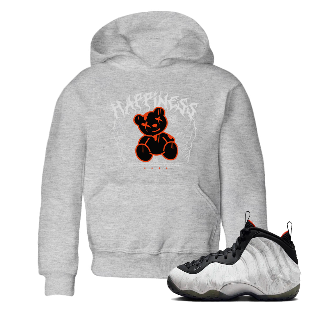 Foams One Jin shirts to match jordans Happiness Bear sneaker match tees Air Foamposite One Jin match shoes to clothes SNRT Sneaker Tees Youth Baby Heather Grey 1 tee