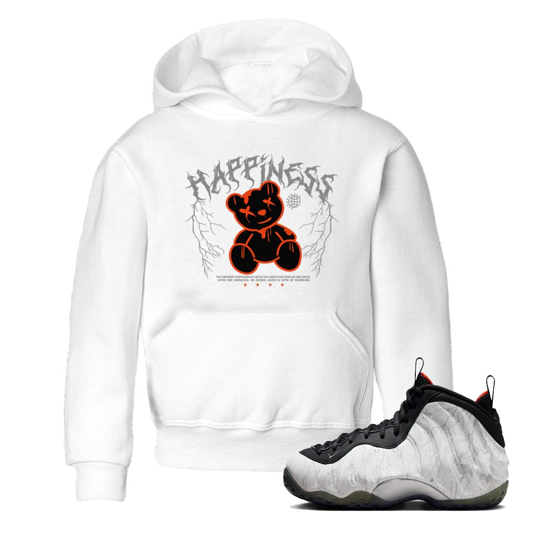 Foams One Jin shirts to match jordans Happiness Bear sneaker match tees Air Foamposite One Jin match shoes to clothes SNRT Sneaker Tees Youth Baby White 1 tee