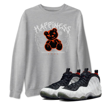 Foams One Jin shirts to match jordans Happiness Bear sneaker match tees Air Foamposite One Jin match shoes to clothes SNRT Sneaker Tees unisex cotton Heather Grey 1 shirts