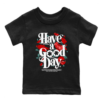 Air Jordan 11 wmns Bred Velvet t shirts to match sneakers Have A Good Day sneaker match tees AJ11 Bred Velvet tee SNRT Sneaker Tees Youth Baby Black 2 tee