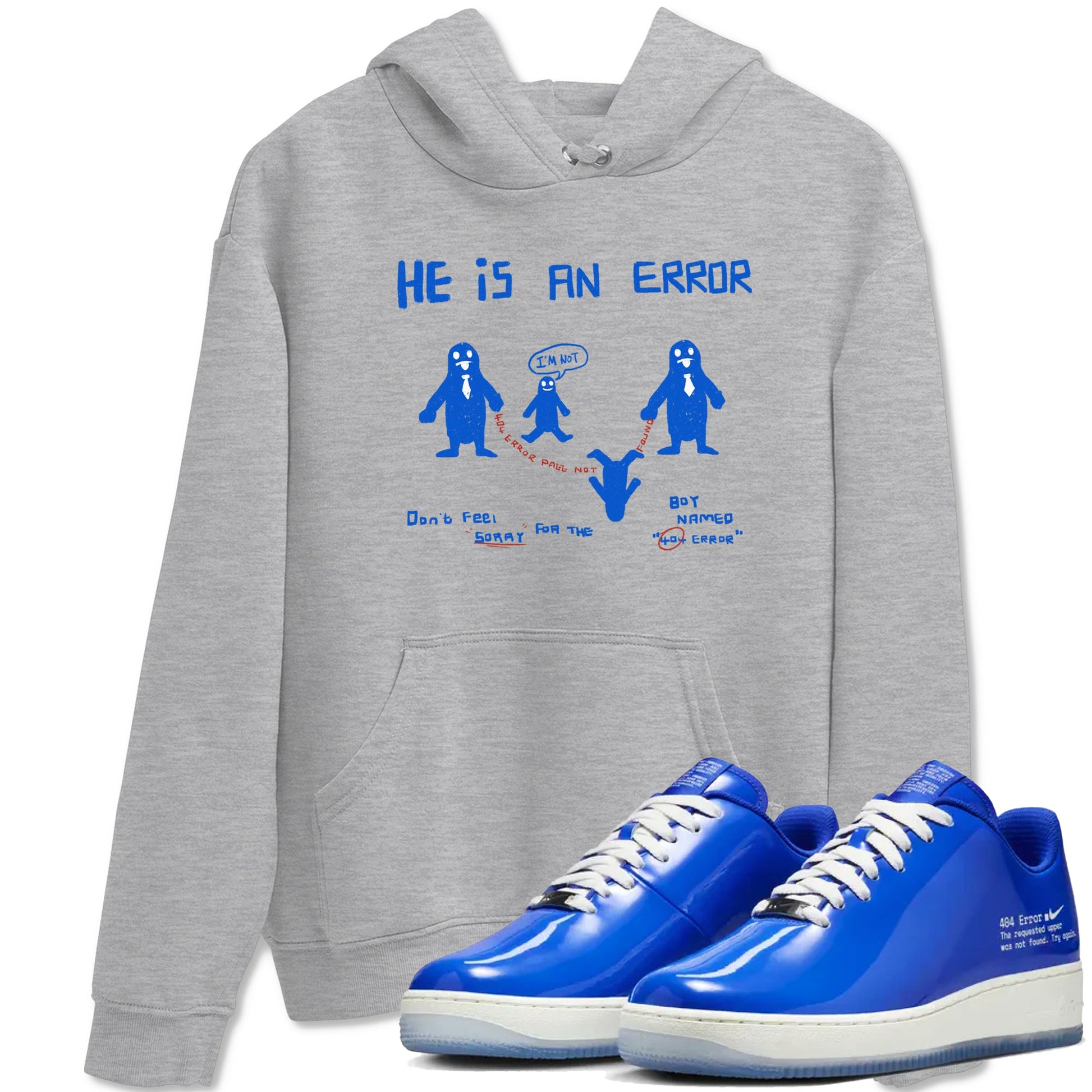 Air Force 1 404 Error shirt to match jordans He Is An Error sneaker tees Air Force 1 404 Error SNRT Sneaker Release Tees unisex cotton Heather Grey 1 crew neck shirt