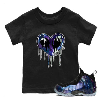 Foams One Galaxy shirts to match jordans Heart Alien sneaker match tees Air Foamposite One Galaxy match shoes to clothes SNRT Sneaker Tees Youth Baby Black 1 tee
