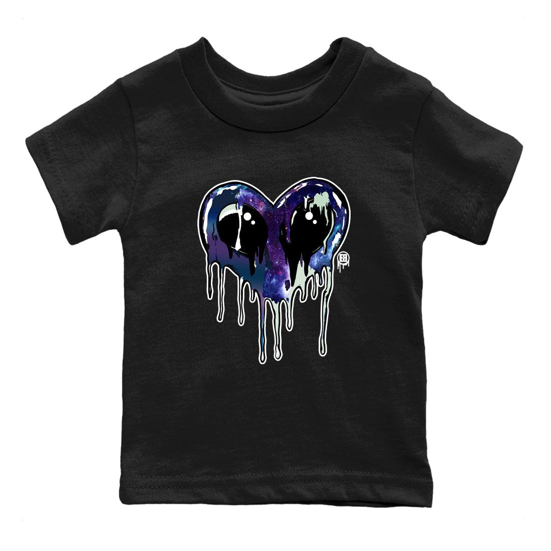 Foams One Galaxy shirts to match jordans Heart Alien sneaker match tees Air Foamposite One Galaxy match shoes to clothes SNRT Sneaker Tees Youth Baby Black 2 tee