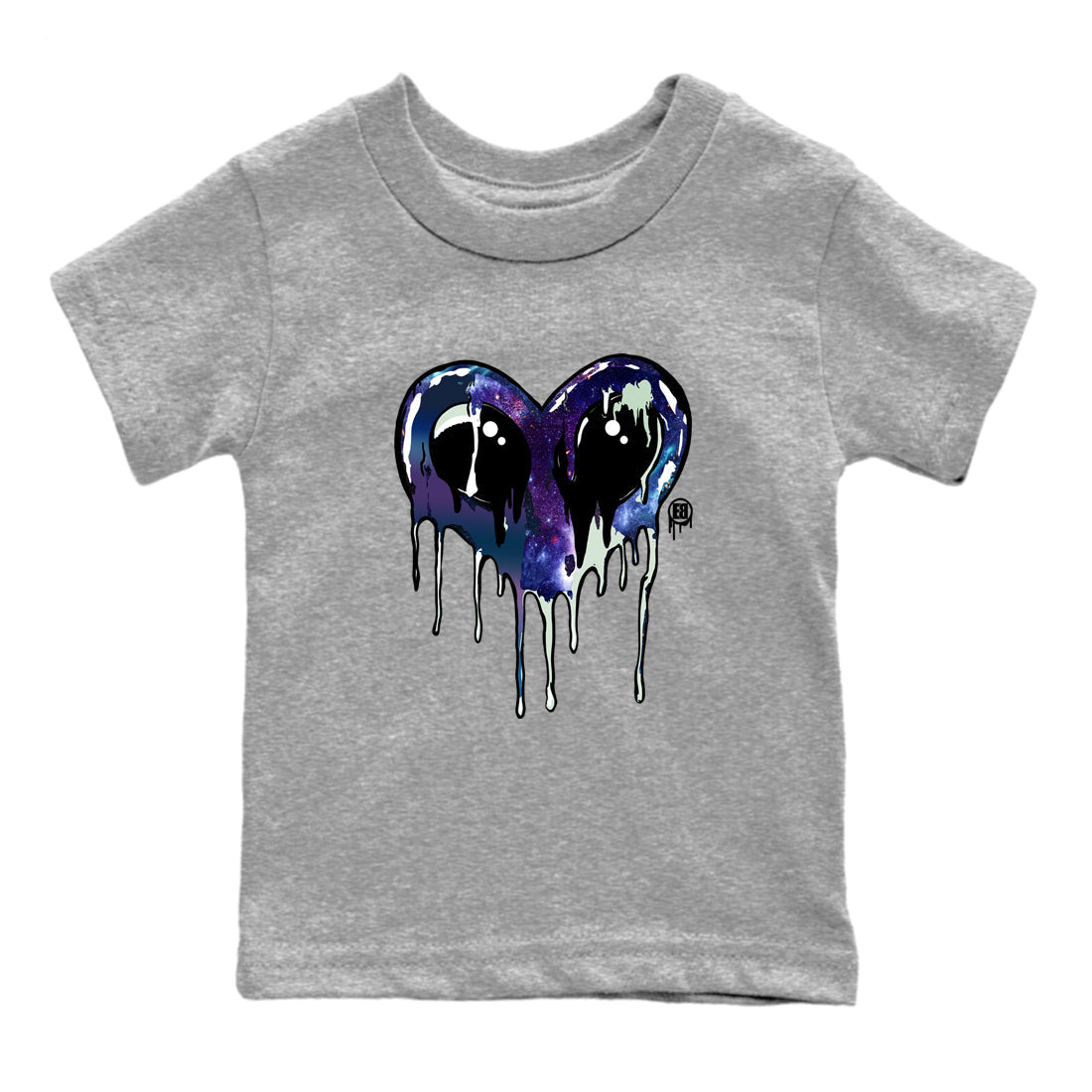 Foams One Galaxy shirts to match jordans Heart Alien sneaker match tees Air Foamposite One Galaxy match shoes to clothes SNRT Sneaker Tees Youth Baby Heather Grey 2 tee