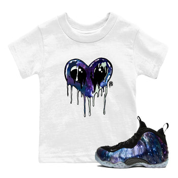 Foams One Galaxy shirts to match jordans Heart Alien sneaker match tees Air Foamposite One Galaxy match shoes to clothes SNRT Sneaker Tees Youth Baby White 1 tee