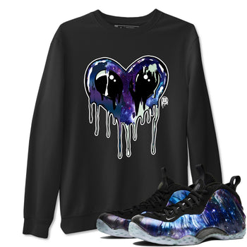 Foams One Galaxy shirts to match jordans Heart Alien sneaker match tees Air Foamposite One Galaxy match shoes to clothes SNRT Sneaker Tees unisex cotton Black 1 shirts