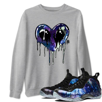 Foams One Galaxy shirts to match jordans Heart Alien sneaker match tees Air Foamposite One Galaxy match shoes to clothes SNRT Sneaker Tees unisex cotton Heather Grey 1 shirts