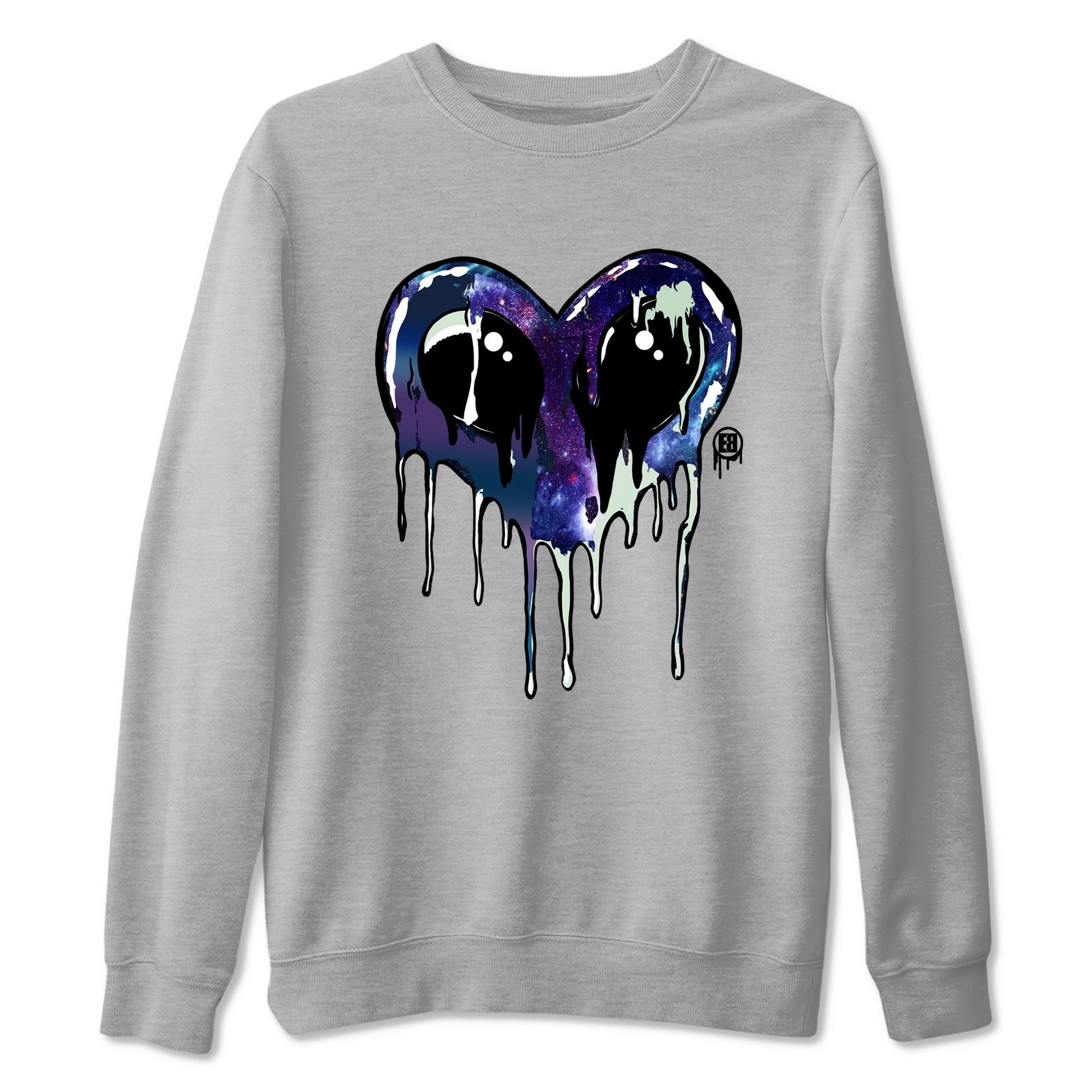 Foams One Galaxy shirts to match jordans Heart Alien sneaker match tees Air Foamposite One Galaxy match shoes to clothes SNRT Sneaker Tees unisex cotton Heather Grey 2 shirts
