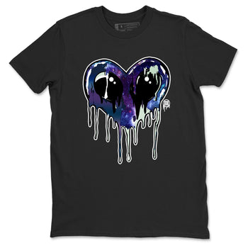 Foams One Galaxy shirts to match jordans Heart Alien sneaker match tees Air Foamposite One Galaxy match shoes to clothes SNRT Sneaker Tees unisex cotton Black 2 shirts