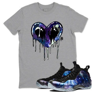 Foams One Galaxy shirts to match jordans Heart Alien sneaker match tees Air Foamposite One Galaxy match shoes to clothes SNRT Sneaker Tees unisex cotton Heather Grey 1 shirts
