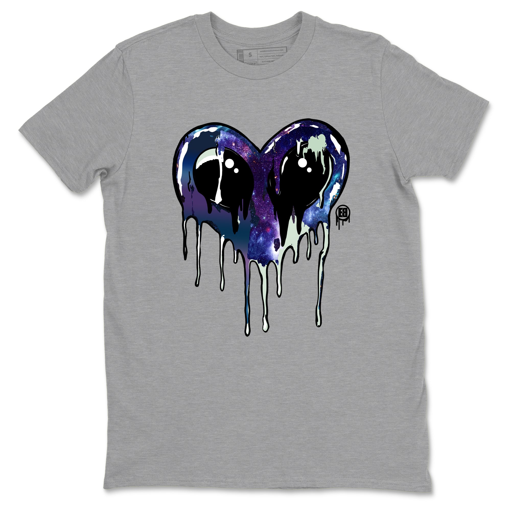 Foams One Galaxy shirts to match jordans Heart Alien sneaker match tees Air Foamposite One Galaxy match shoes to clothes SNRT Sneaker Tees unisex cotton Heather Grey 2 shirts