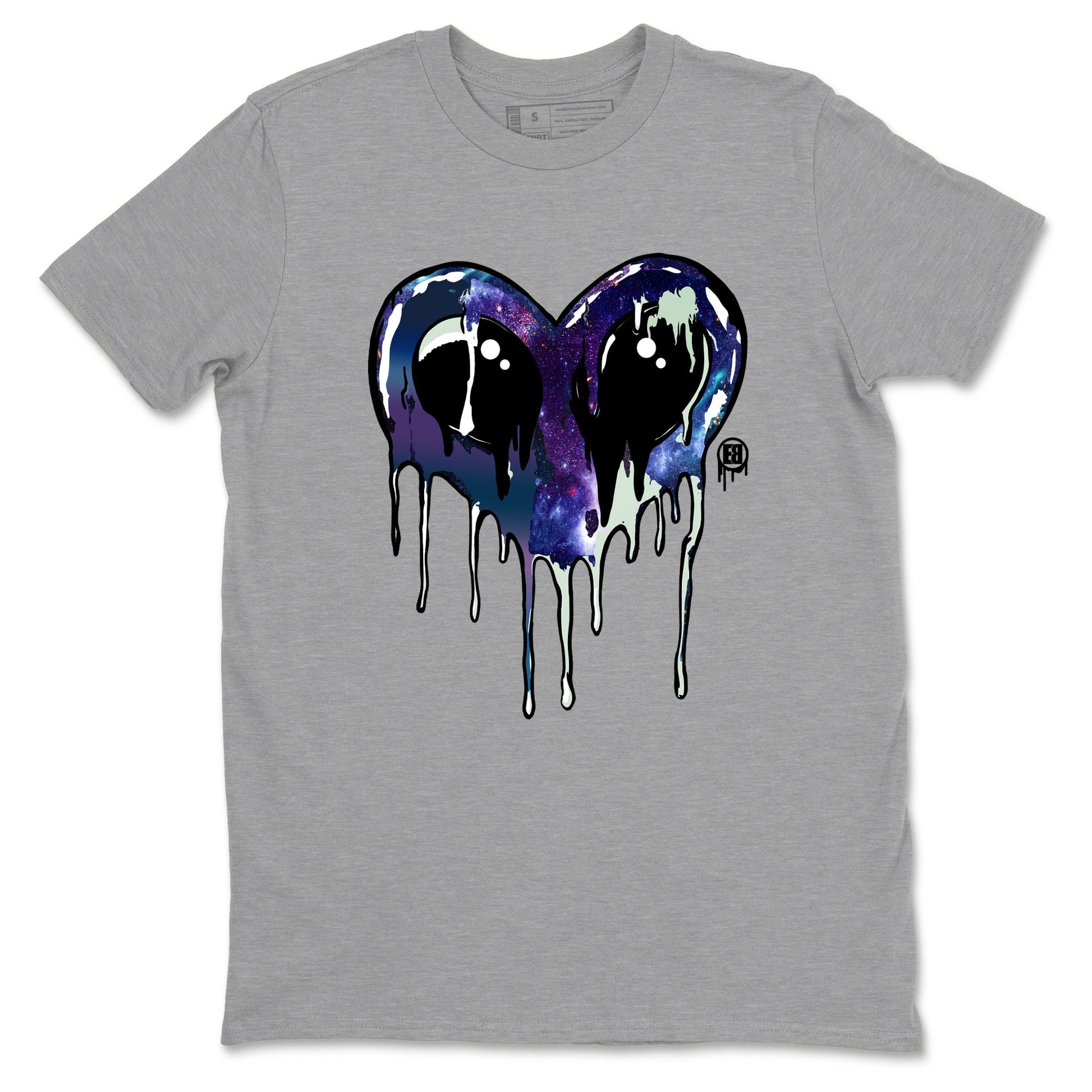 Foams One Galaxy shirts to match jordans Heart Alien sneaker match tees Air Foamposite One Galaxy match shoes to clothes SNRT Sneaker Tees unisex cotton Heather Grey 2 shirts