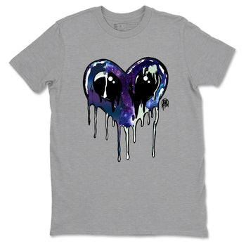 Foams One Galaxy shirts to match jordans Heart Alien sneaker match tees Air Foamposite One Galaxy match shoes to clothes SNRT Sneaker Tees unisex cotton Heather Grey 2 shirts