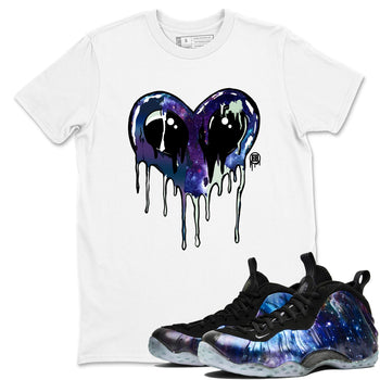Foams One Galaxy shirts to match jordans Heart Alien sneaker match tees Air Foamposite One Galaxy match shoes to clothes SNRT Sneaker Tees unisex cotton White 1 shirts