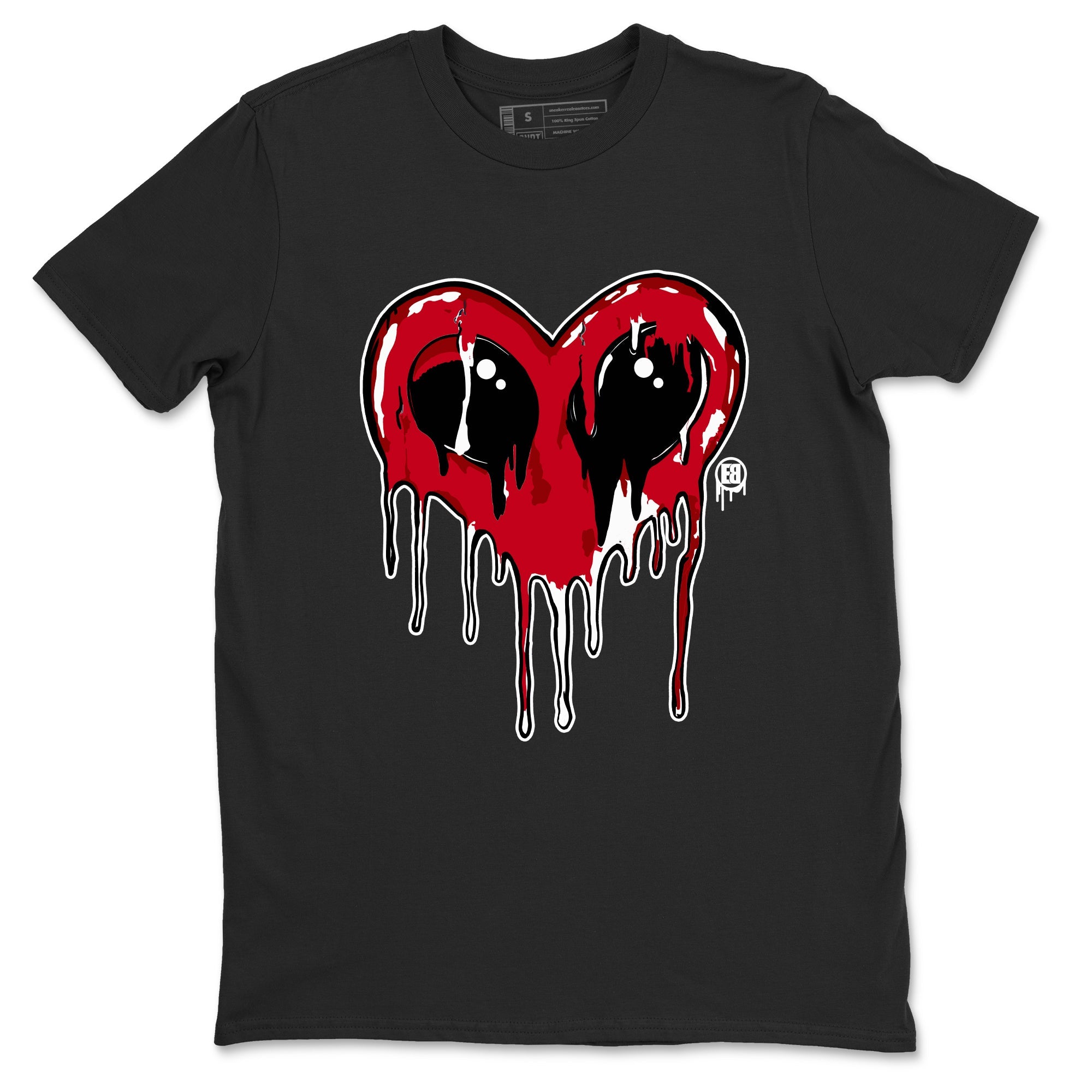 Jordan 1 High '85 "Bred" Graphic shirts Heart Alien Valentine Gift shirts Air Jordan 1 '85 Bred best t-shirts to wear with jordans SNRT Sneaker Tees unisex cotton Black 2 shirts