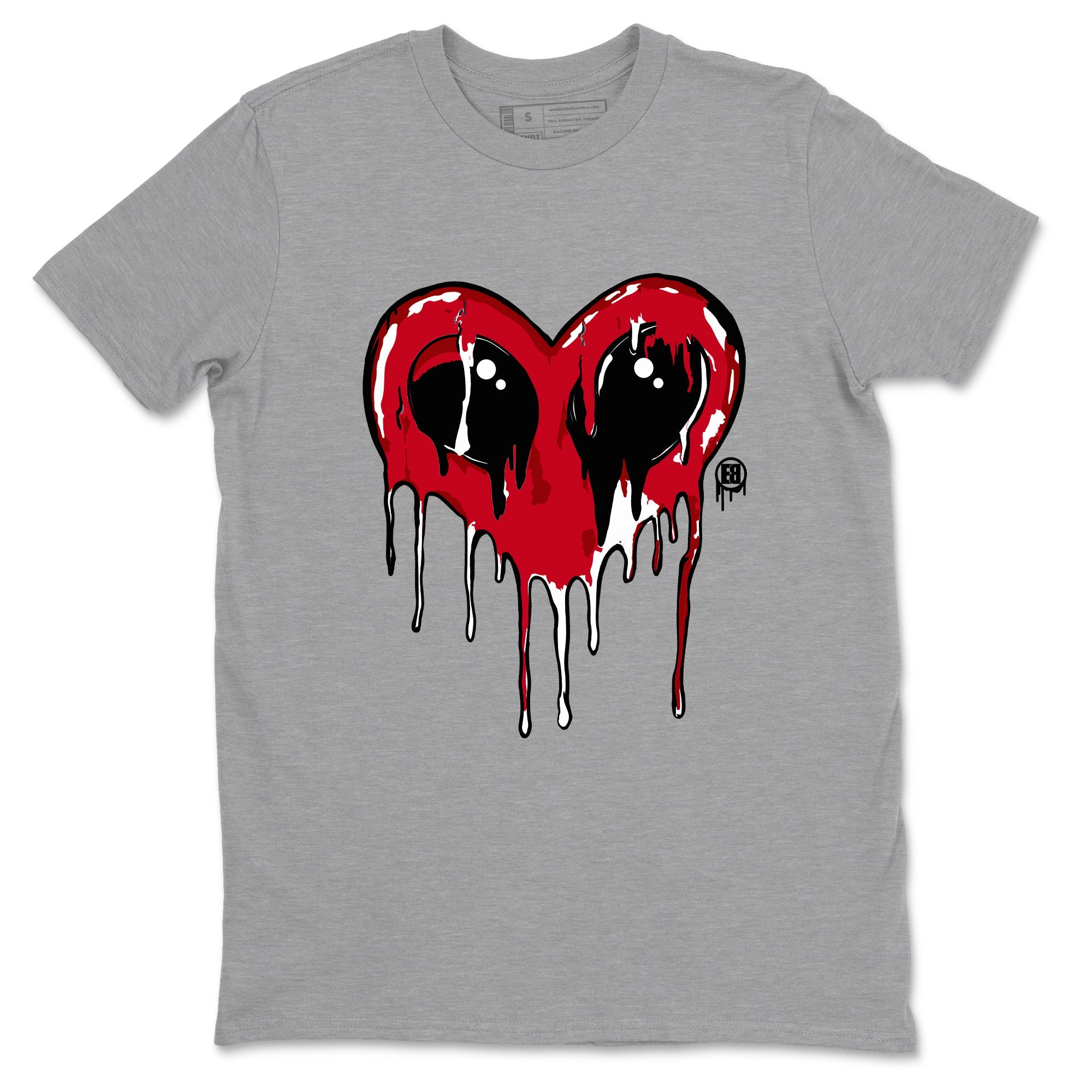 Jordan 1 High '85 "Bred" Graphic shirts Heart Alien Valentine Gift shirts Air Jordan 1 '85 Bred best t-shirts to wear with jordans SNRT Sneaker Tees unisex cotton Heather Grey 2 shirts