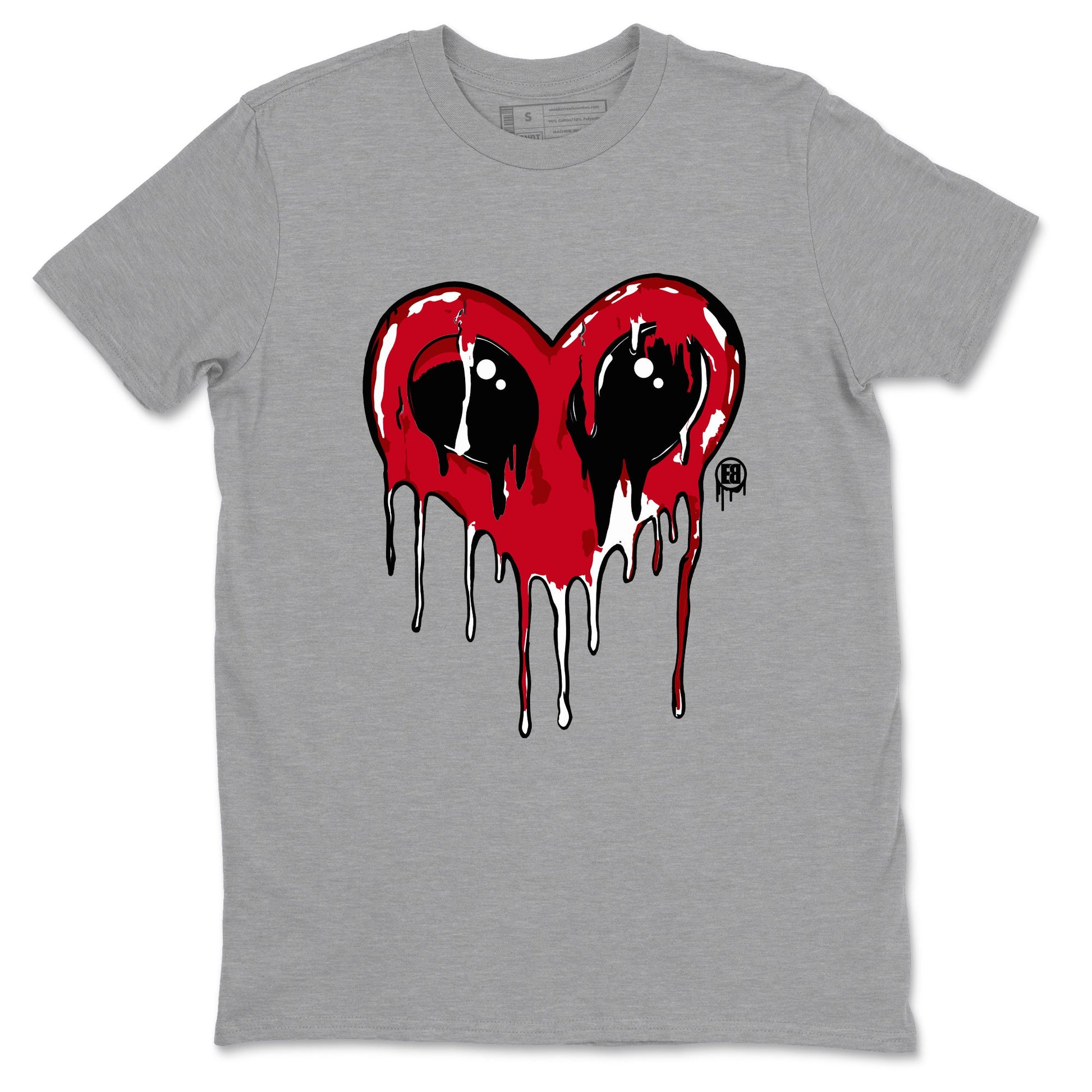 Jordan 1 High '85 "Bred" Graphic shirts Heart Alien Valentine Gift shirts Air Jordan 1 '85 Bred best t-shirts to wear with jordans SNRT Sneaker Tees unisex cotton Heather Grey 2 shirts
