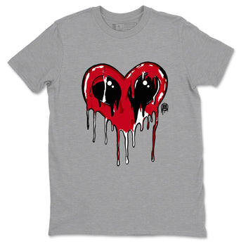 Jordan 1 High '85 "Bred" Graphic shirts Heart Alien Valentine Gift shirts Air Jordan 1 '85 Bred best t-shirts to wear with jordans SNRT Sneaker Tees unisex cotton Heather Grey 2 shirts