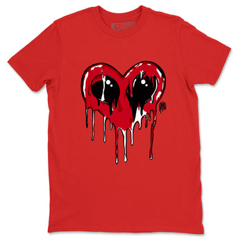 Jordan 1 High '85 "Bred" Graphic shirts Heart Alien Valentine Gift shirts Air Jordan 1 '85 Bred best t-shirts to wear with jordans SNRT Sneaker Tees unisex cotton Red 2 shirts