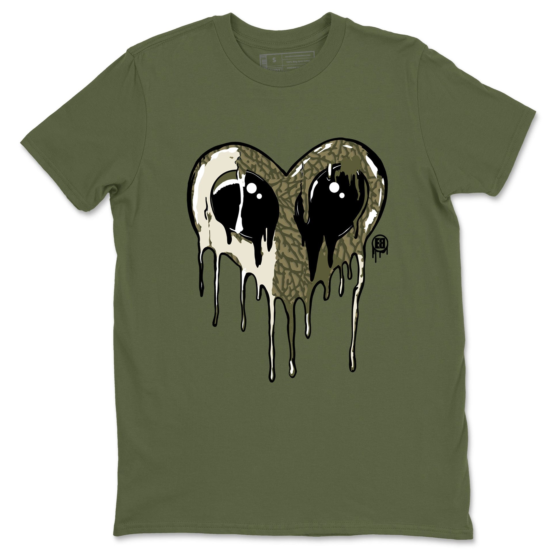 Sneaker match tees – Sneaker Tees To Match Air Jordan 3 Family Affair Shoes – Heart Alien Tee Military Green 2